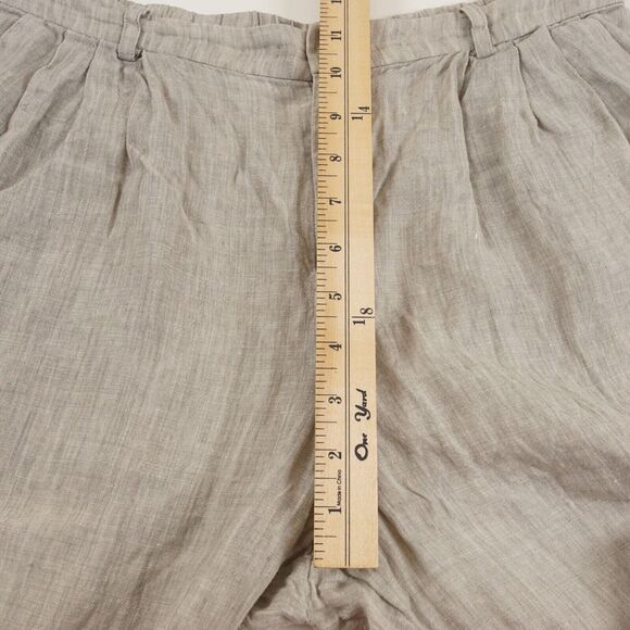 Evam Eva Beige 100% Linen Crop Linen Trousers Womens Sz 2 / M - Picture 5 of 10